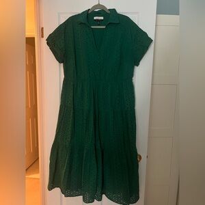 Eloquii Green Eyelet Maxi Dress